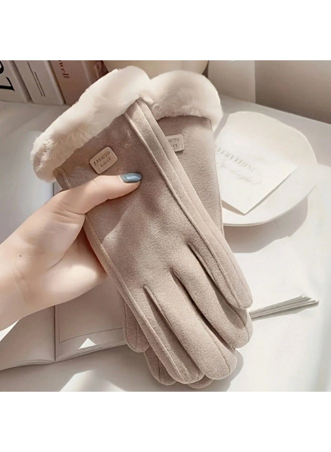SHEIN1 Pair Winter Touchscreen Gloves With Plush Lining, Thick Warm Gloves, Unisex, Durable Polyester, Available In Multiple Colors, Perfect For Snow Sports And Christmas Gifts, Winter Wear - Image 5